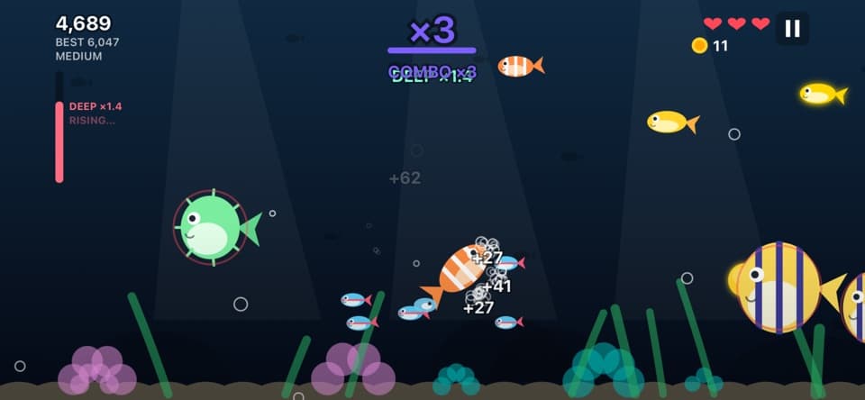 Fishy: Eat & Grow gameplay with a combo