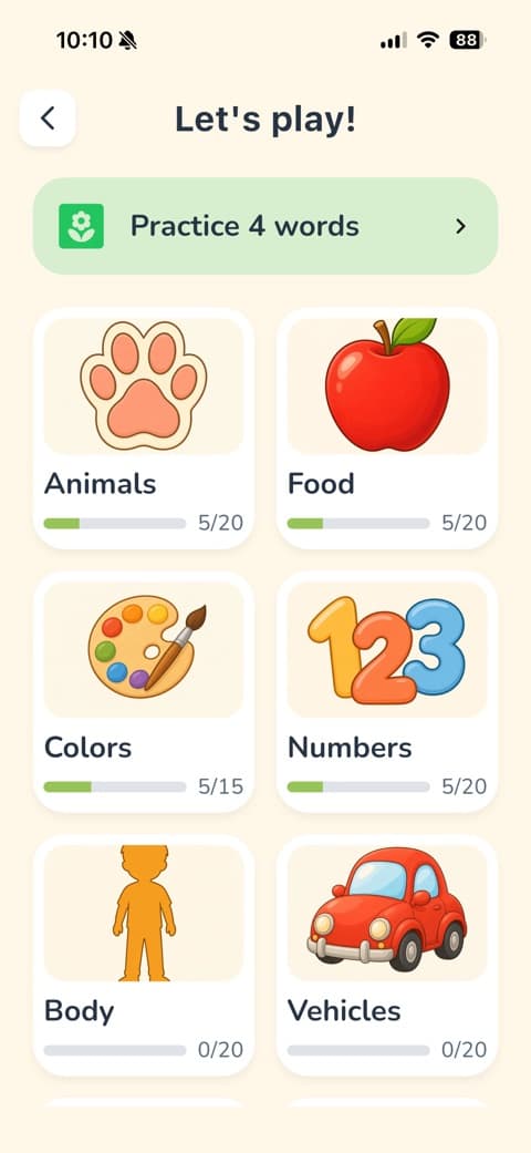 A LingoSprout flashcard