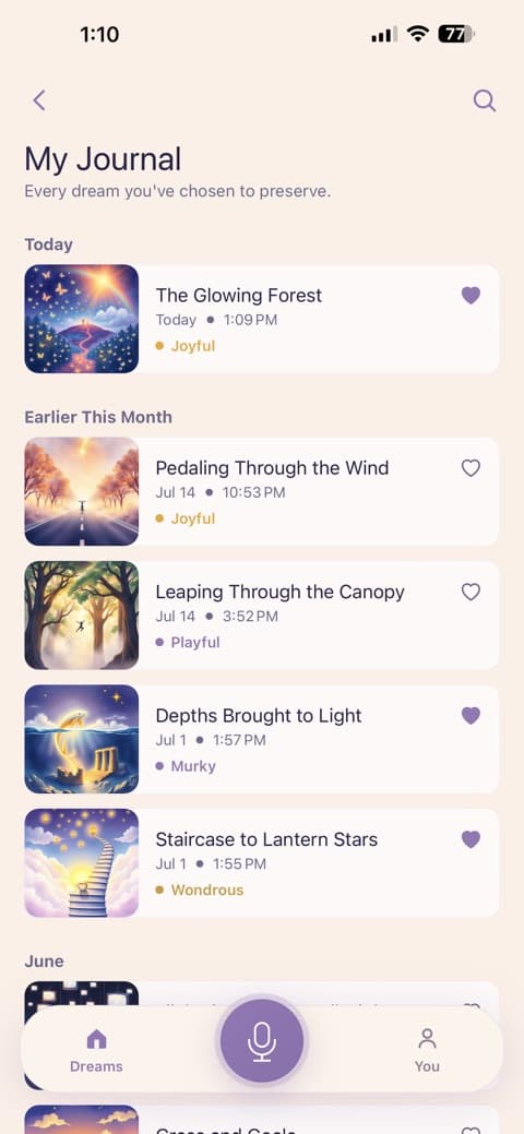 The My Dreams journal